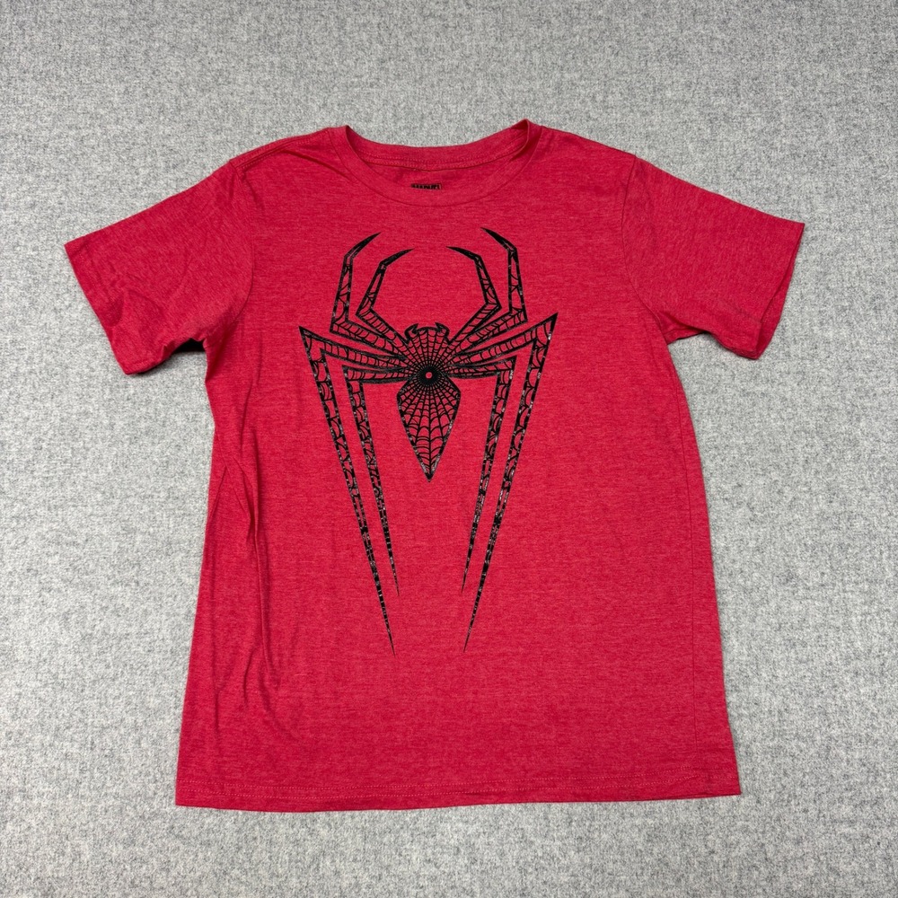Marvel | Spider-Man Graphic T-Shirt | XL | Red | Heathered Logo Tee Short Sleeve